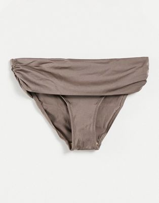 Pour Moi Fuller Bust Azure fold over bikini bottom in bronze-Gold