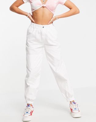 Topshop utility cuffed pant in white