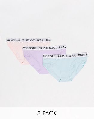 Brave Soul 3 pack briefs in pastel-Multi