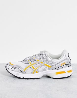 Asics Gel-1090 sneakers in white and orange