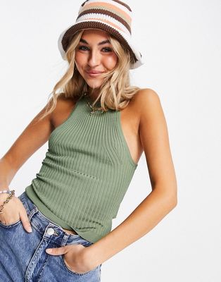 Emory Park fitted tank in wide rib-Green
