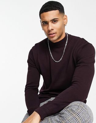 French Connection turtle neck sweater in chateaux-Red