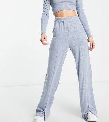 Missguided Petite space dye pants in blue