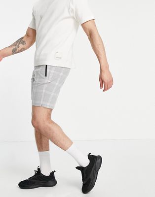 Bershka shorts in gray check