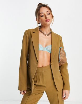 Y.A.S tailored blazer in olive - part of a set-Green