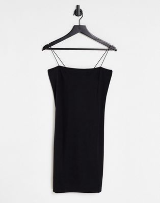 NA-KD spaghetti strap mini dress in black