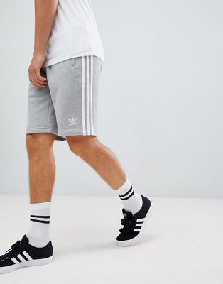 adidas Originals adicolor three stripe Shorts in gray-Grey