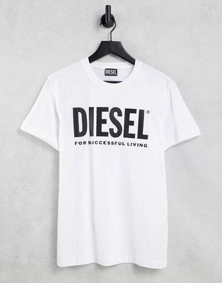 Diesel t-diegos large logo t-shirt in white