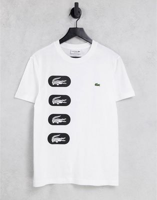 Lacoste back print t-shirt in white Exclusive at ASOS