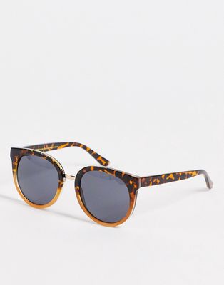 A.Kjaerbede Gray womens oversized cat eye sunglasses in brown tort fade