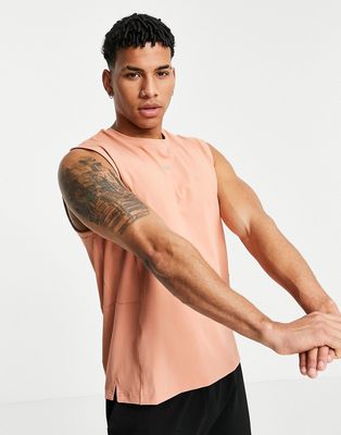 ASOS 4505 yoga sleeveless t-shirt in soft touch jersey-Orange