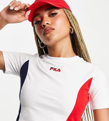 Fila crop top in white red and blue