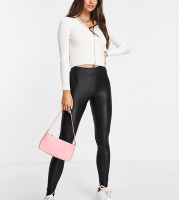 New Look Tall faux leather leggings in black