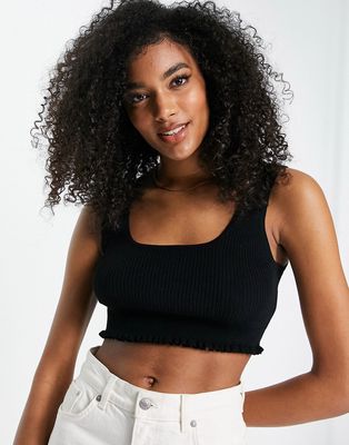 & Other Stories 3 piece knitted frill detail bralette in black - part of a set