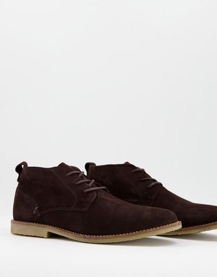 River Island suede chukka boot in brown