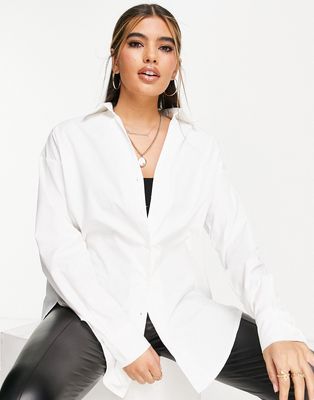 Club L London oversized shirt in white