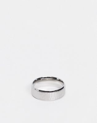 Icon Brand hammered stainless steel band ring in silver