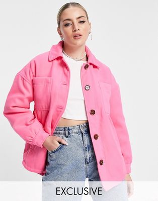 Reclaimed Vintage inspired shacket in pink