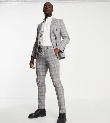 Twisted Tailor Jose Tall skinny suit pants in gray prince of wales check