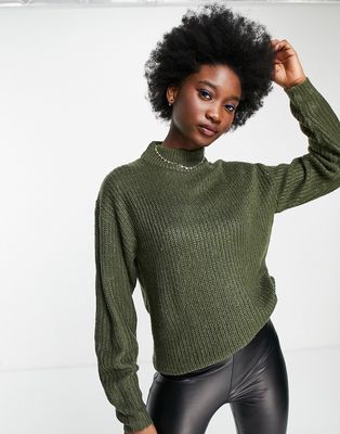 Brave Soul reki fisherman knit sweater-Green