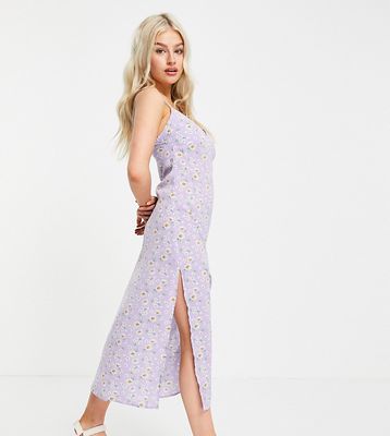 Urban Threads Petite cami strap maxi dress in lilac floral-Purple