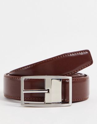 Gianni Feraud smooth real leather belt in dark brown