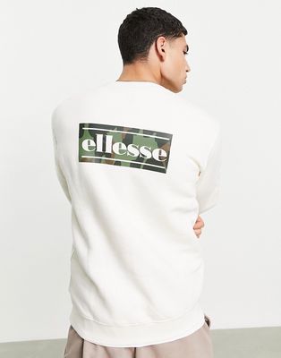 ellesse sweatshirt with back print logo in ecru-Neutral