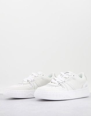Lacoste L001 0321 vintage-inspired lace up sneakers in white