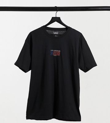 Daisy Street Plus oversized t-shirt with vintage los angeles print-Black