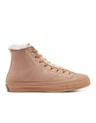 Converse Chuck 70 Hi shearling sneakers in iced coffee-Brown