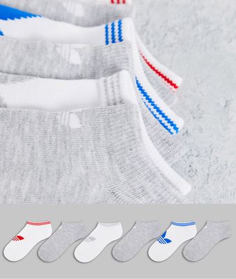 adidas Originals 6 pack trefoil sneaker socks in multi