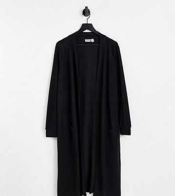 Noisy May Curve longline cardigan in black