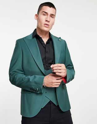 Twisted Tailor suit jacket in forest green
