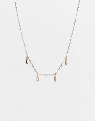 Pieces love charm necklace in gold