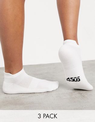 ASOS 4505 run sneakers socks with anti bacterial finish 3 pack-White