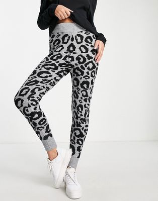 Urban Bliss gray leopard printed sweatpants in gray - part of a set
