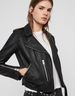 AllSaints Balfern leather jacket in black