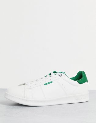 Jack & Jones thick sole sneakers with green details in white