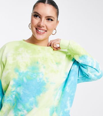 Chelsea Peers Plus lounge sweatshirt in tie dye-Multi