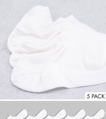Monki 5 pack sneaker socks in white