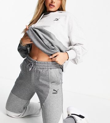 Puma convey oversized sweatpants in gray color block exclusive to ASOS-Grey