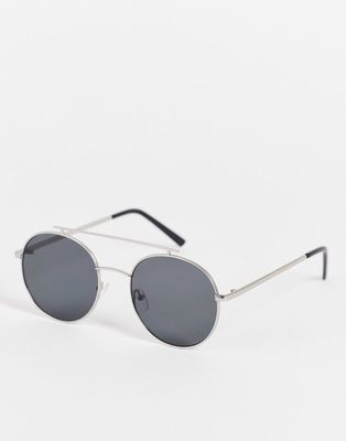 AJ Morgan raygun brow detail sunglasses-Silver
