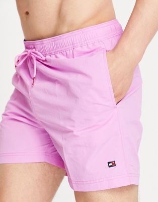 Tommy Hilfiger swim shorts with small flag logo in purple