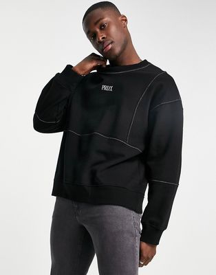 Topman PRDX logo oversized sweatshirt in black