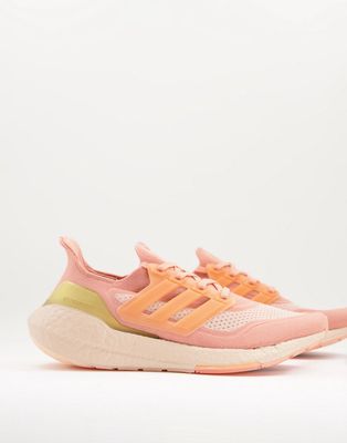 Adidas Ultraboost 21 sneakers in peach-Orange