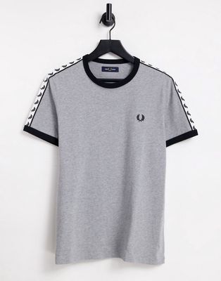 Fred Perry taped ringer t-shirt in gray
