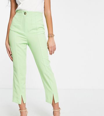 River Island Petite split front pants in bright green - part of a set