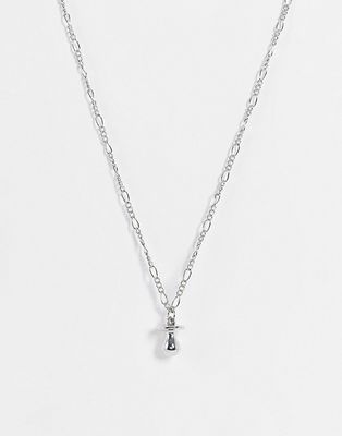 ASOS DESIGN necklace with dummy pendant in silver tone