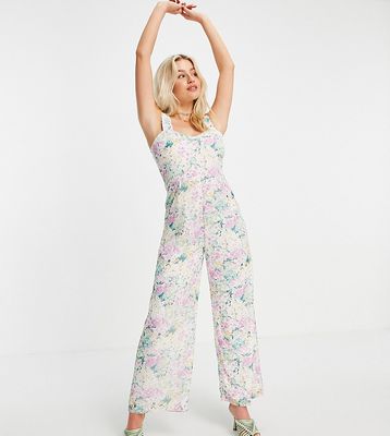 Vila Petite Exclusive jumpsuit in pastel florals-Multi