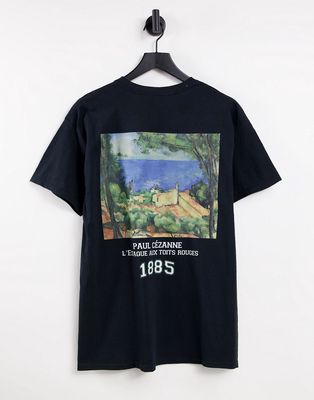 Vintage Supply cezanne varsity backprint t-shirt in black